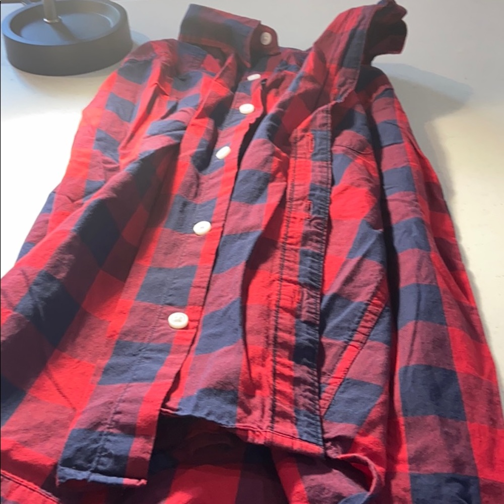 Checkered long sleeve dress shirt